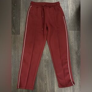 Zara Men's clay color Joggers with White Trim